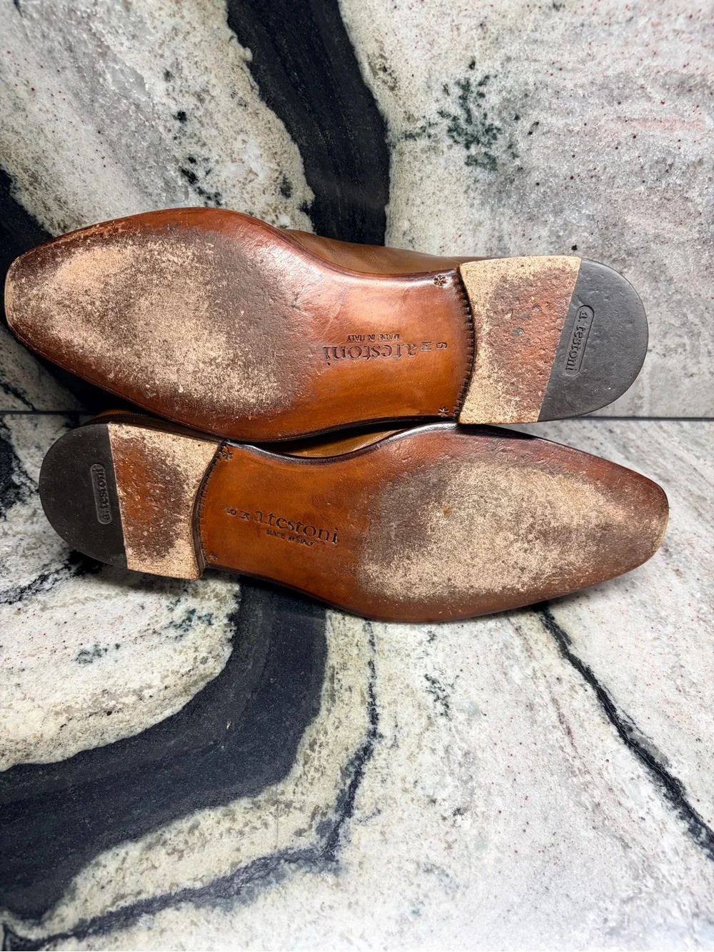 Testoni Brown Apron Toe Derby Dress Shoes Italy Size 9 Made in Italy